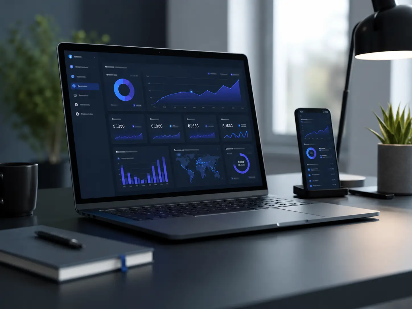 Dashboard de analítica web y métricas de rendimiento para medir crecimiento digital